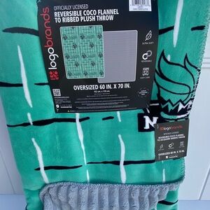 New York Liberty Brand New Logo Brands Sea Foam Green and Gray Oversized Blanket